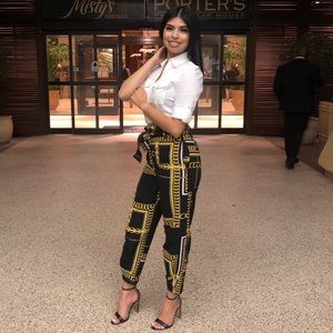 Black & Gold Pattern Pants